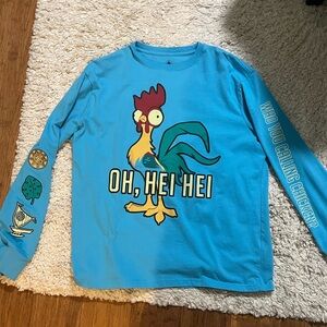 Disney Moana Hei Hei Long Sleeve (L) and Stitch T Shirt (M)